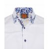 Biela pánska košeľa s kvetinovým vzorom OSCAR BANKS