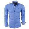Modrá pánska košeľa s bodkovaným vzorom