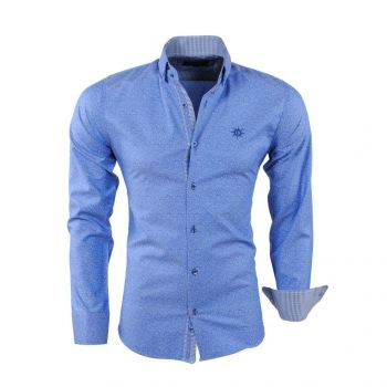 Hlavný obrázok Modrá pánska košeľa s bodkovaným vzorom