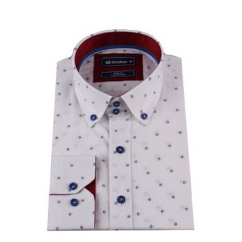 Hlavný obrázok Biela pánska košeľa s drobným modrým vzorom