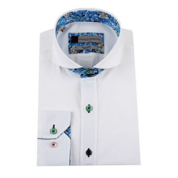 Hlavný obrázok Biela pánska košeľa s farebnými gombíkmi 