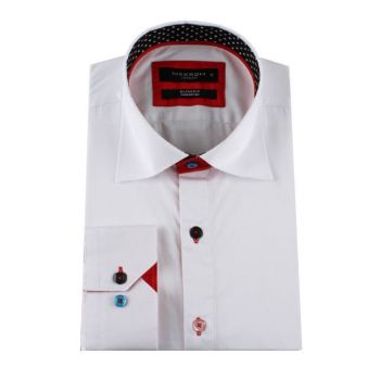 Hlavný obrázok Biela pánska košeľa s kontrastnými gombíkmi