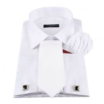 Hlavný obrázok Biela pánska košeľa s lesklým ornamentom