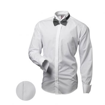Hlavný obrázok Biela pánska košeľa so skrytým zapínaním a stojatým golierom
