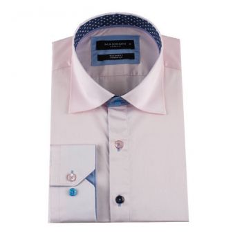 Hlavný obrázok Bledoružová pánska košeľa s kontrastnými gombíkmi