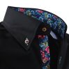 Čierna pánska košeľa s kvetovaným motívom