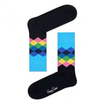 Hlavný obrázok Čierne pánske ponožky s farebnými kosoštvorcami