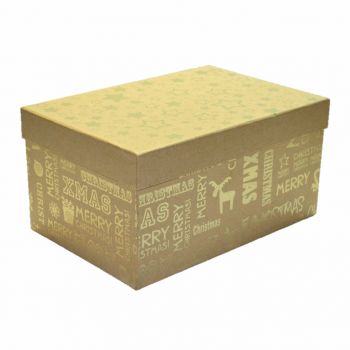 Hlavný obrázok Darčeková krabica s vianočným motívom zlatá