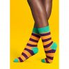 Fialovo-oranžové pánske pásikavé ponožky