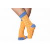 Oranžové pánske ponožky so svetlomodrými bodkami