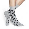 Sivé pánske ponožky s čiernymi trojuholníkmi