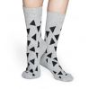 Sivé pánske ponožky s čiernymi trojuholníkmi