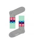 Sivé pánske ponožky s farebnými kosoštvorcami