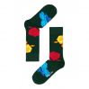 Tmavozelené pánske ponožky s farebnými kvetmi